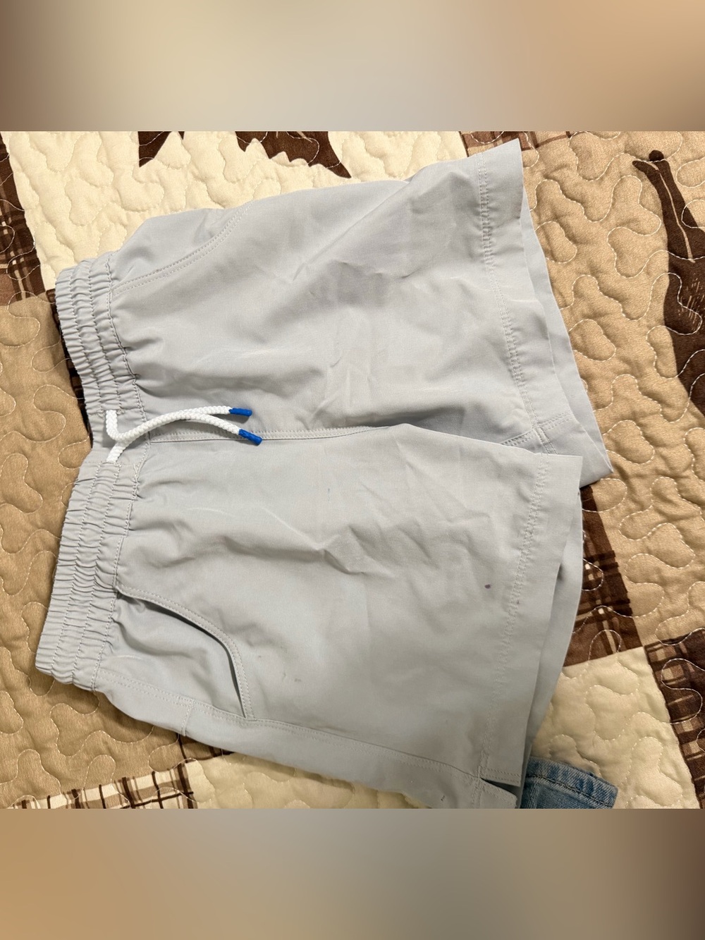 Reel Legends Light Gray Athletic Drawstring Shorts